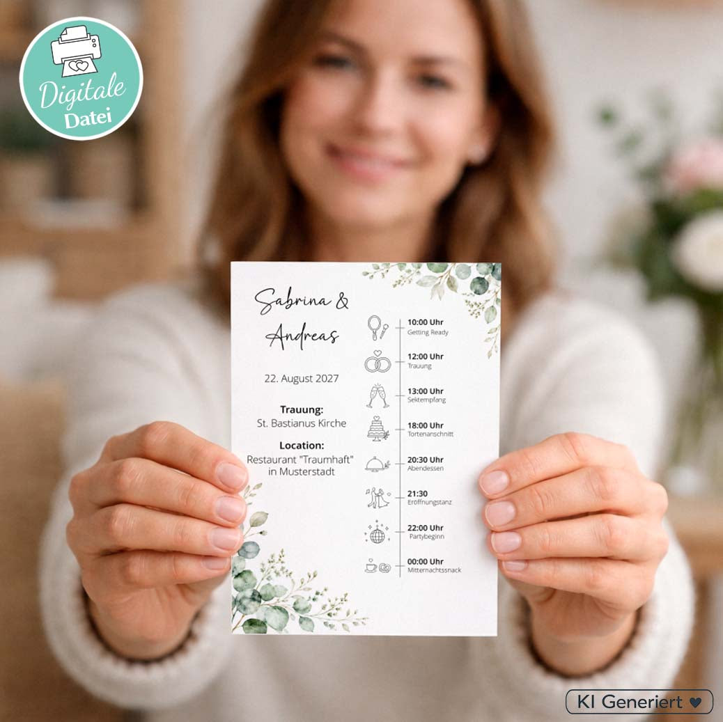 Ablaufplan Hochzeit Karte