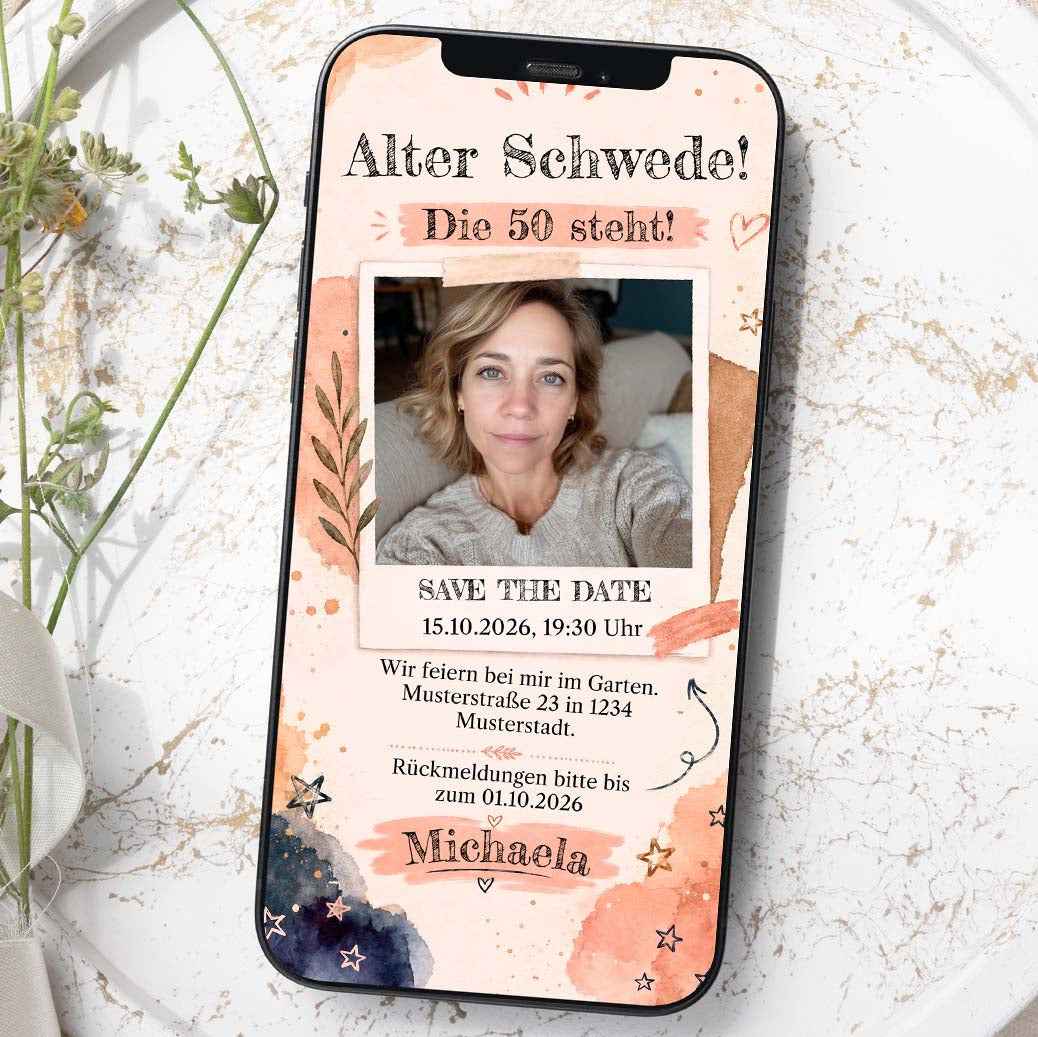 Digitale Einladung mit Foto