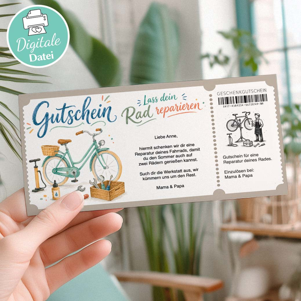 Gutschein Rad Reparatur Herzensprojekt Manufaktur