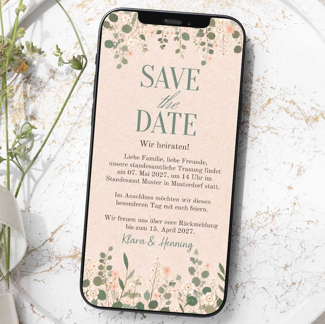 Save the Date Karte Vorlage Herzensprojekt Manufaktur