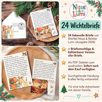 24 Wichtelbriefe Nisse & Lumi 2026 Herzensprojekt Manufaktur