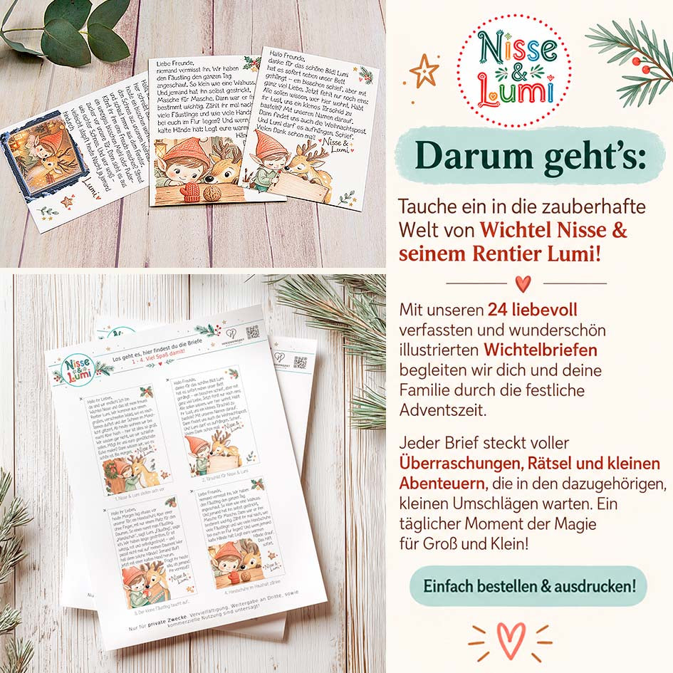 24 Wichtelbriefe Nisse & Lumi 2026 Herzensprojekt Manufaktur