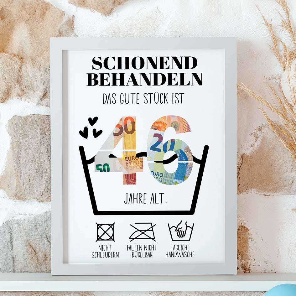 Geldgeschenk 46. Geburtstag im Rahmen merchOne