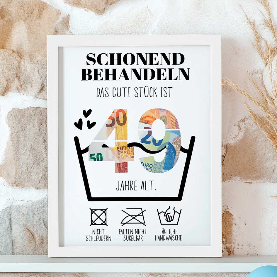 Geldgeschenk 49. Geburtstag im Rahmen merchOne