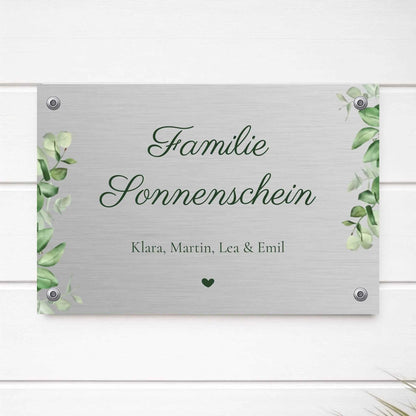 Familienschild Aluminium