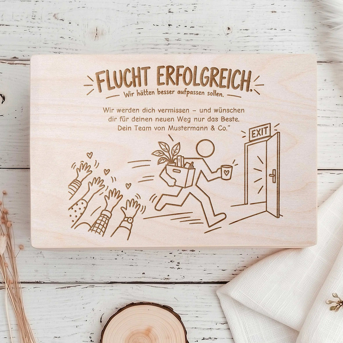Abschiedsgeschenk Flucht erfolgreich Herzensprojekt Manufaktur