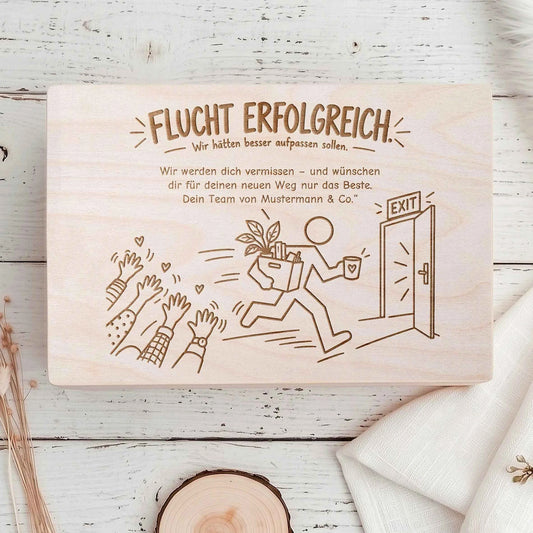 Abschiedsgeschenk Flucht erfolgreich
