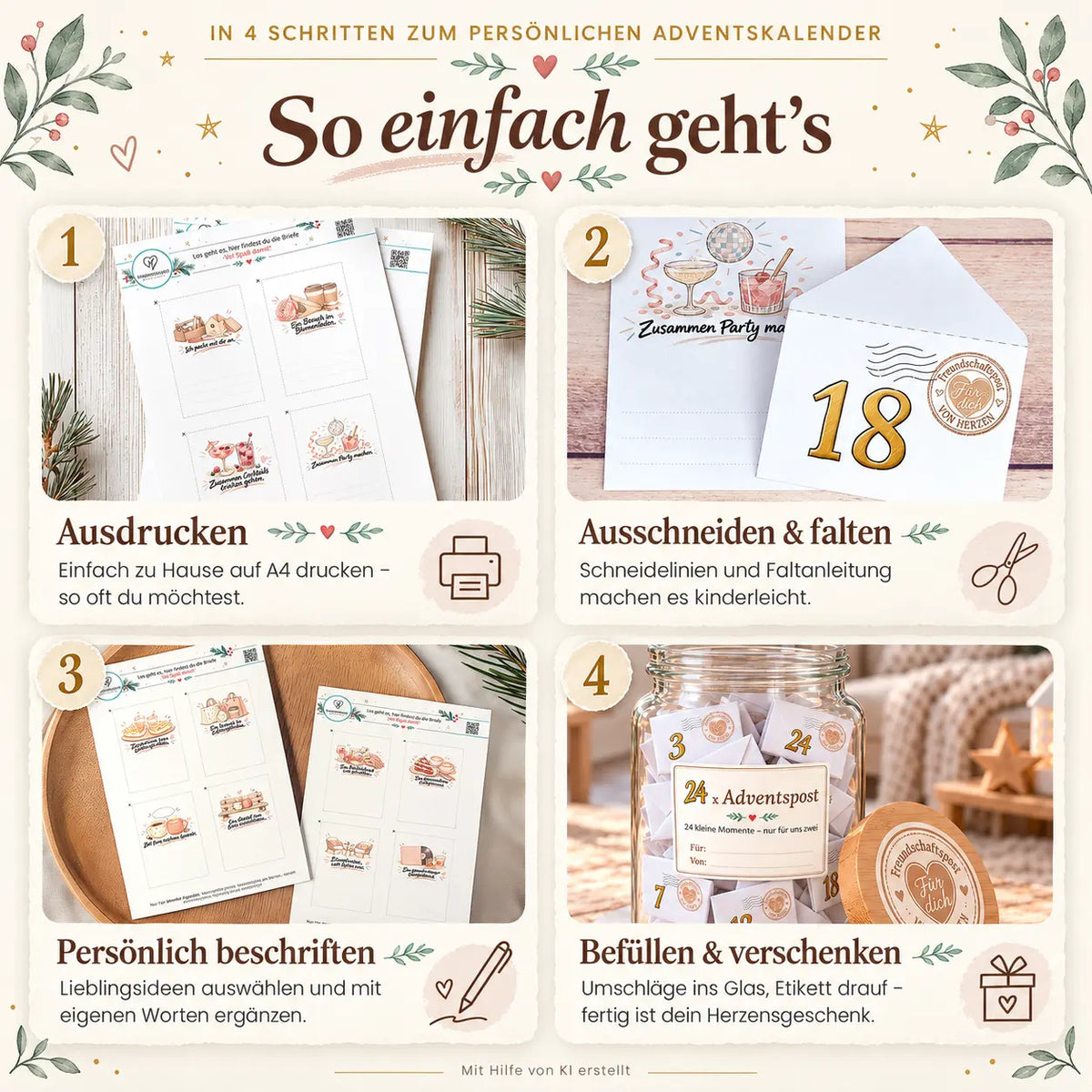 Adventskalender beste Freundin Herzensprojekt Manufaktur