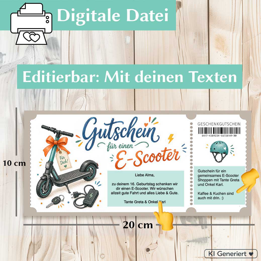 Gutschein E-Scooter Herzensprojekt Manufaktur