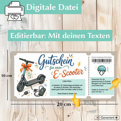 Gutschein E-Scooter Herzensprojekt Manufaktur
