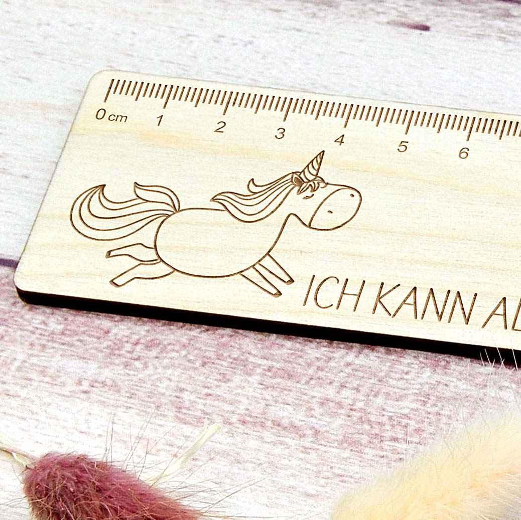 Holzlineal Einhorn