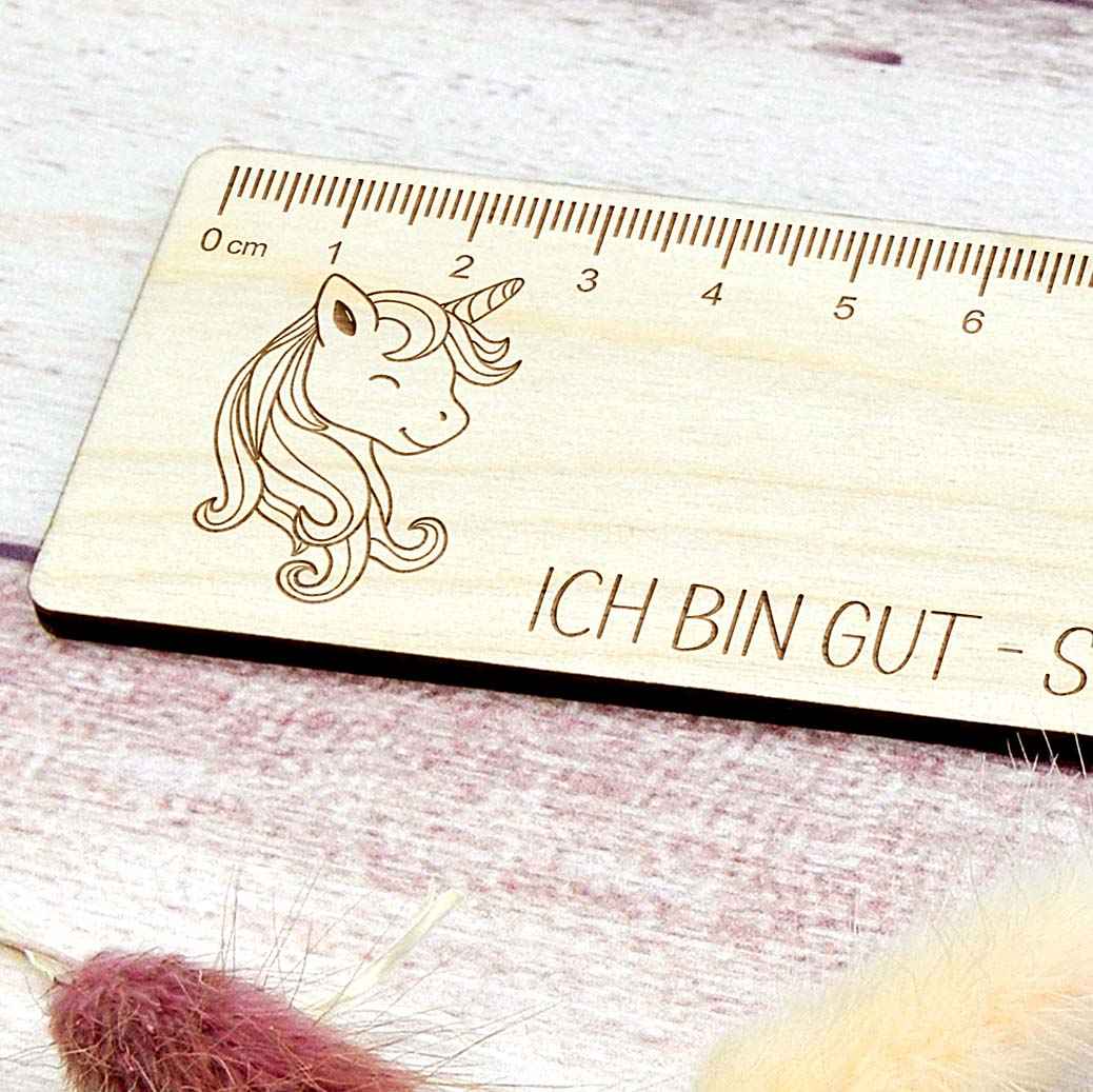 Holzlineal Einhorn