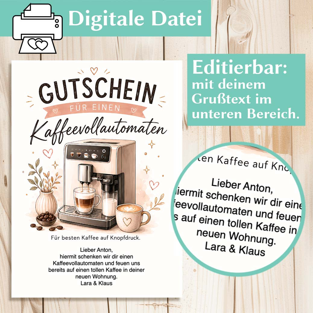 Gutschein Kaffeevollautomat Herzensprojekt Manufaktur