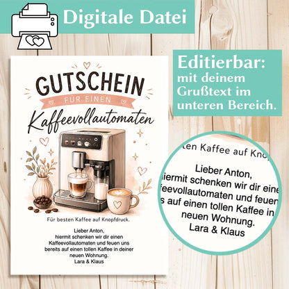 Gutschein Kaffeevollautomat Herzensprojekt Manufaktur