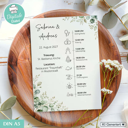 Ablaufplan Hochzeit Karte