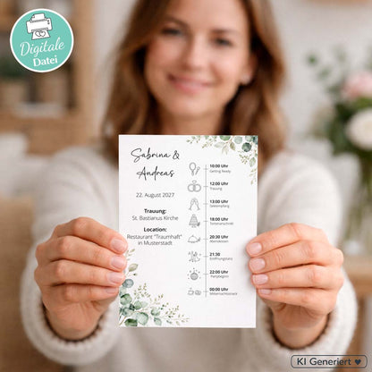 Ablaufplan Hochzeit Karte