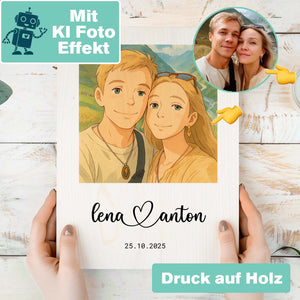 KI Kunstwerk auf Holz