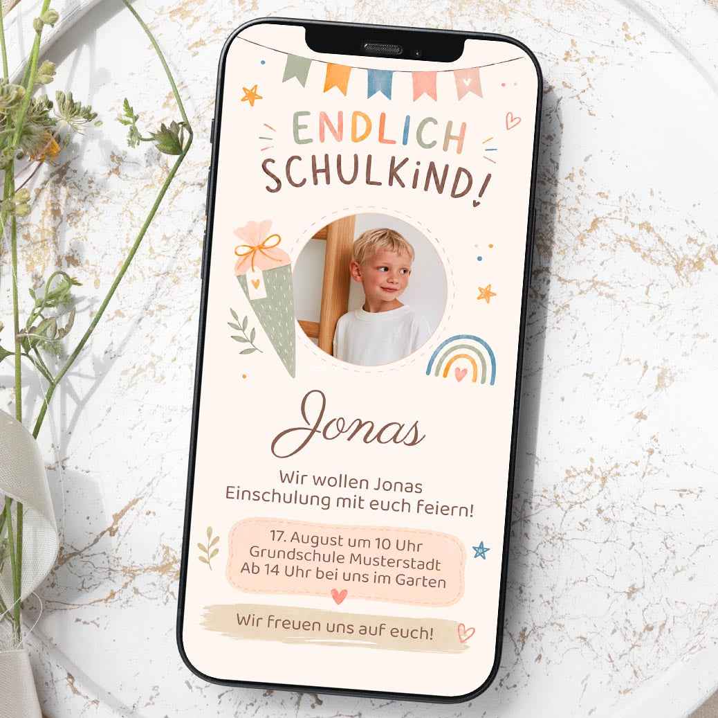 Digitale Einladung zur Einschulung