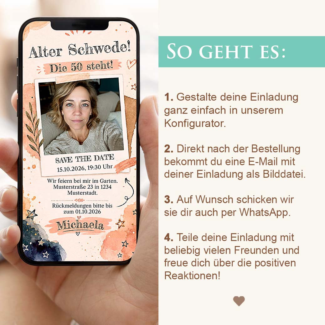 Digitale Einladung mit Foto Herzensprojekt Manufaktur