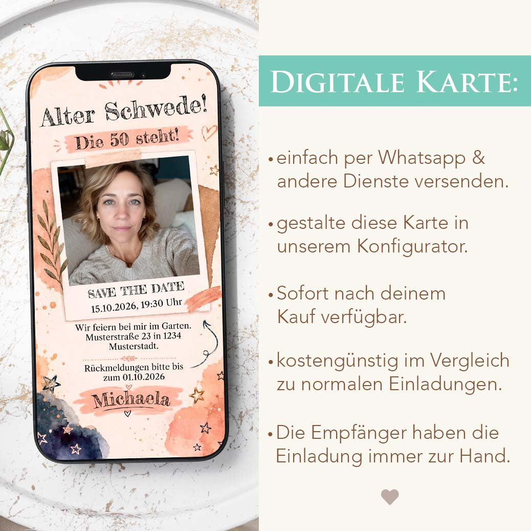 Digitale Einladung mit Foto Herzensprojekt Manufaktur