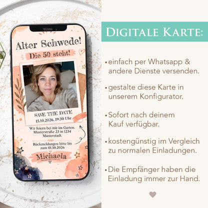 Digitale Einladung mit Foto Herzensprojekt Manufaktur