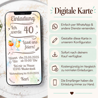 Einladung Cocktailparty WhatsApp Herzensprojekt Manufaktur