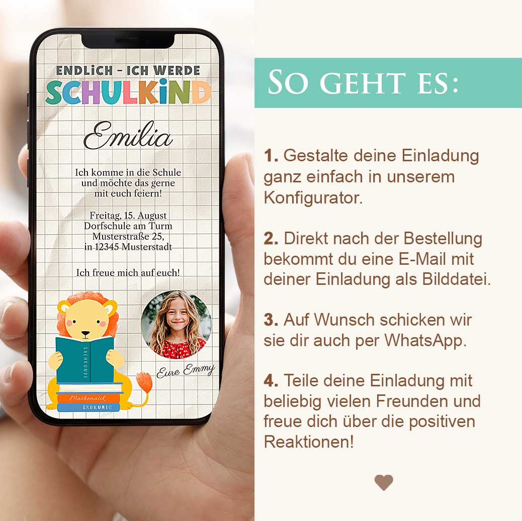 Einladung zur Einschulung Herzensprojekt Manufaktur