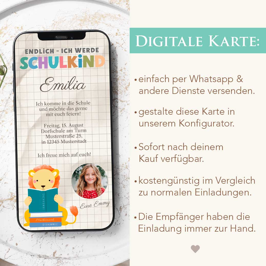 Einladung zur Einschulung Herzensprojekt Manufaktur
