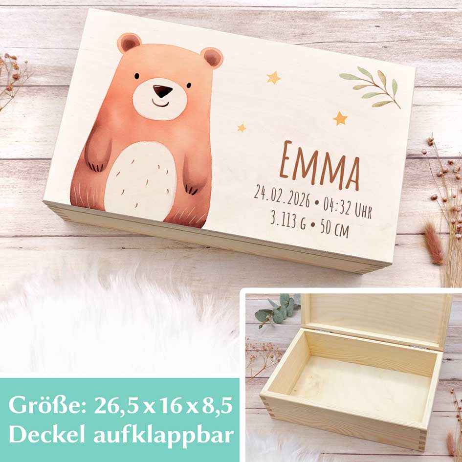 Personalisierte Erinnerungsbox Löwe
