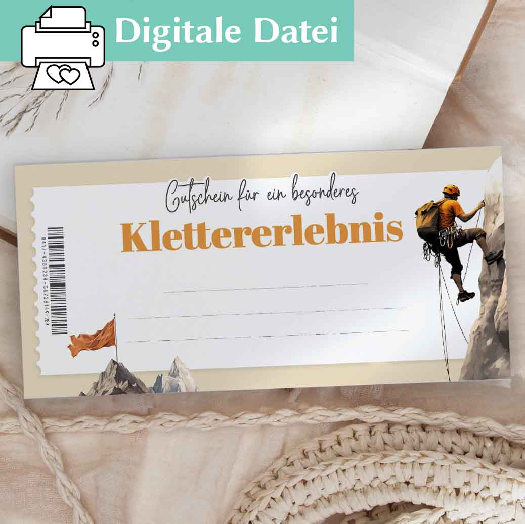 Klettern Gutschein Herzensprojekt Manufaktur