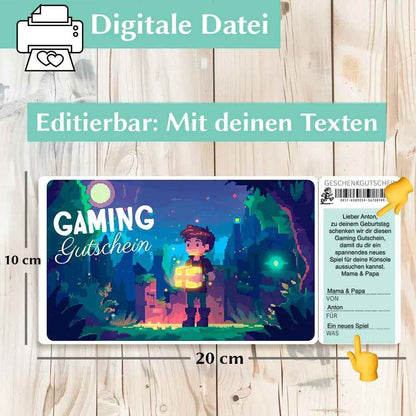 Gaming Gutschein Vorlage