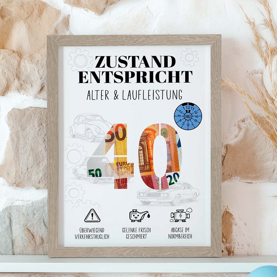 Geldgeschenk 40 Mann im Rahmen Herzensprojekt Manufaktur