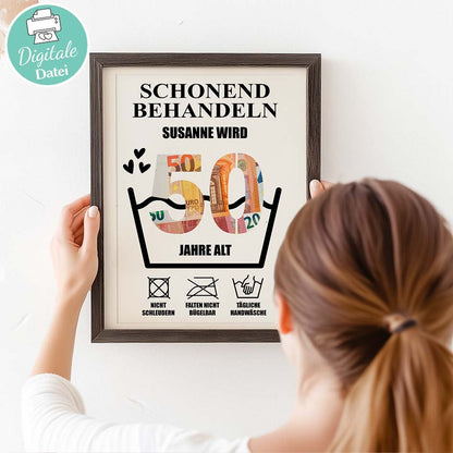 Geldgeschenk 50ster - Editierbar Herzensprojekt Manufaktur