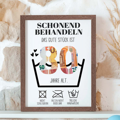 Geldgeschenk 80. Geburtstag im Rahmen merchOne