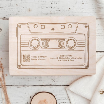 Kassetten-Box mit Song QR-Code Herzensprojekt Manufaktur