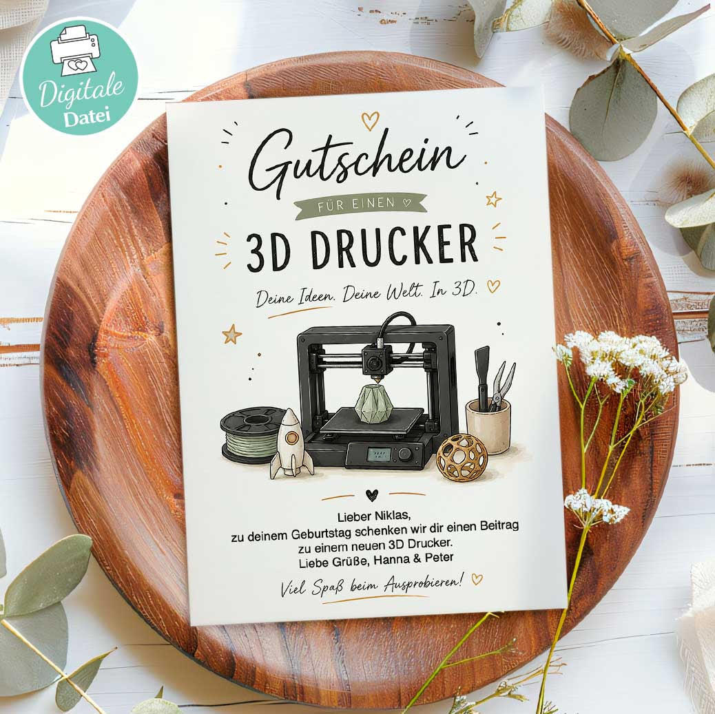 Gutschein 3D Drucker Herzensprojekt Manufaktur
