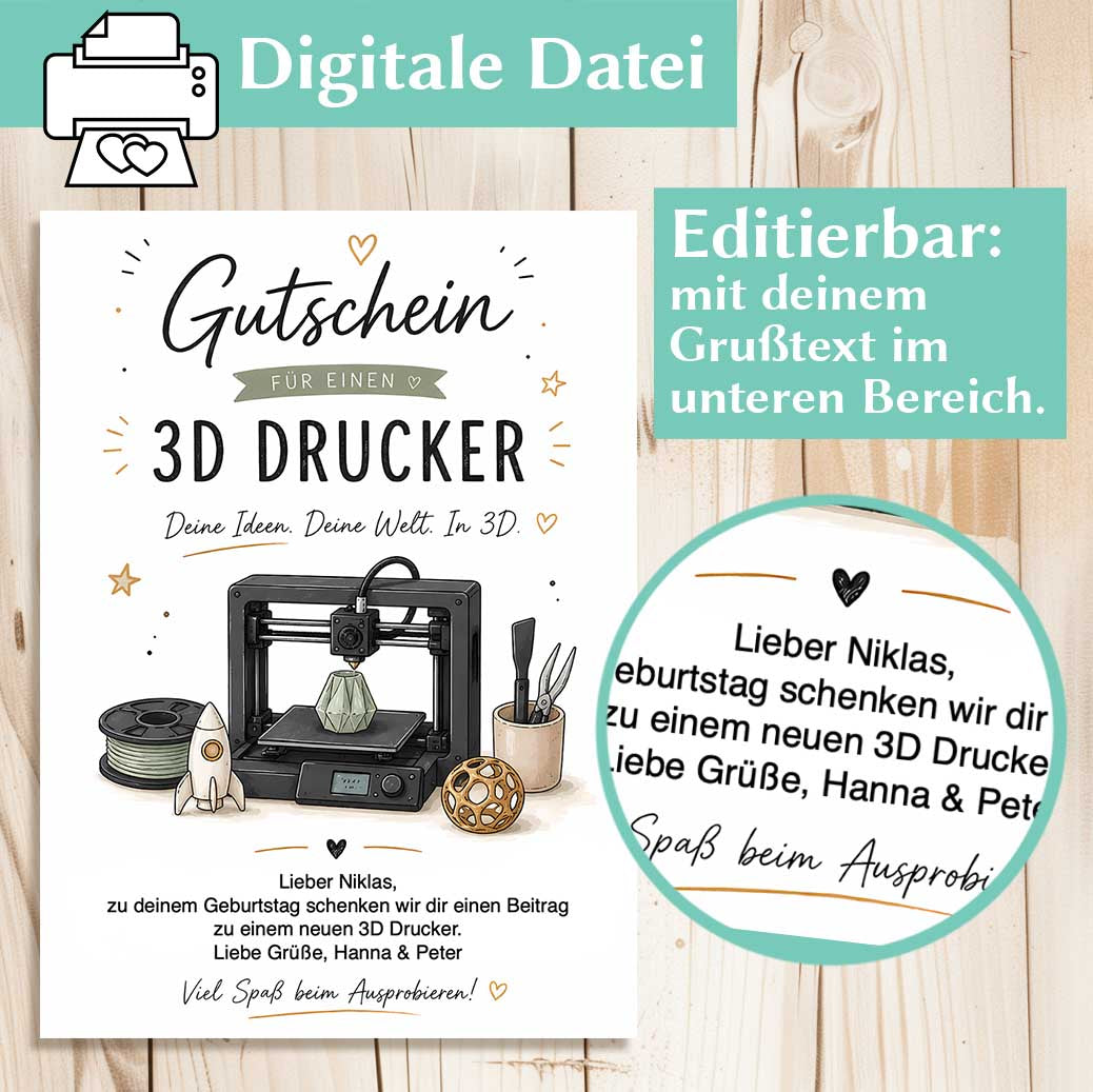 Gutschein 3D Drucker Herzensprojekt Manufaktur