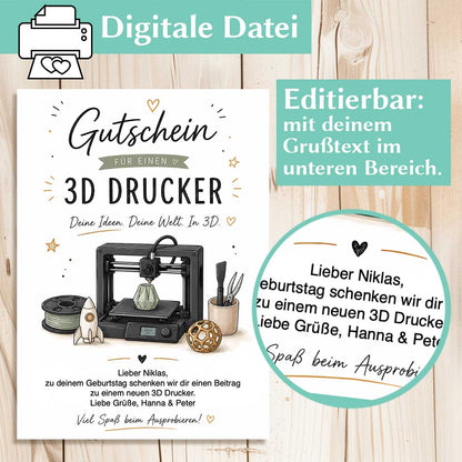 Gutschein 3D Drucker Herzensprojekt Manufaktur