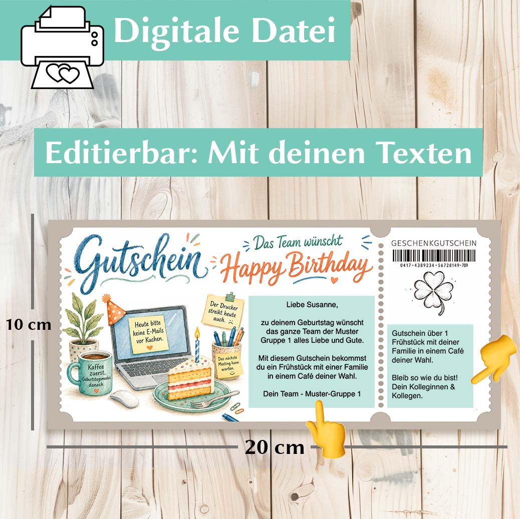 Gutschein Happy Birthday Kollegin Herzensprojekt Manufaktur