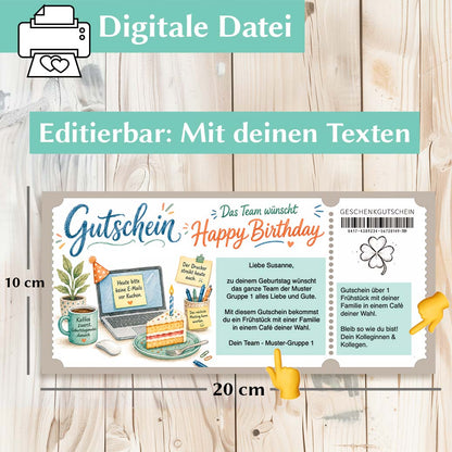Gutschein Happy Birthday Kollegin Herzensprojekt Manufaktur