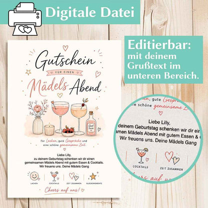 Gutscheinvorlage Mädelsabend
