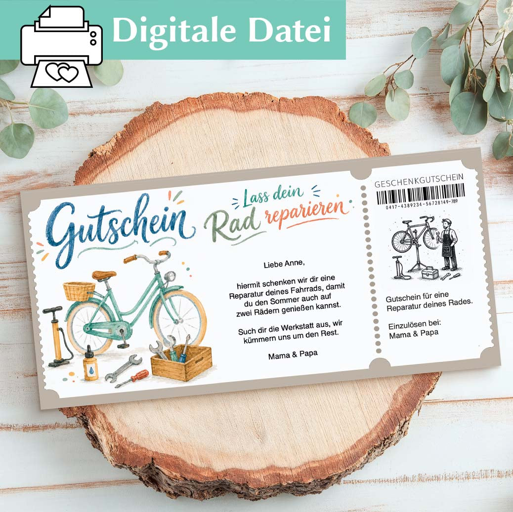 Gutschein Rad Reparatur Herzensprojekt Manufaktur