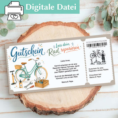 Gutschein Rad Reparatur Herzensprojekt Manufaktur