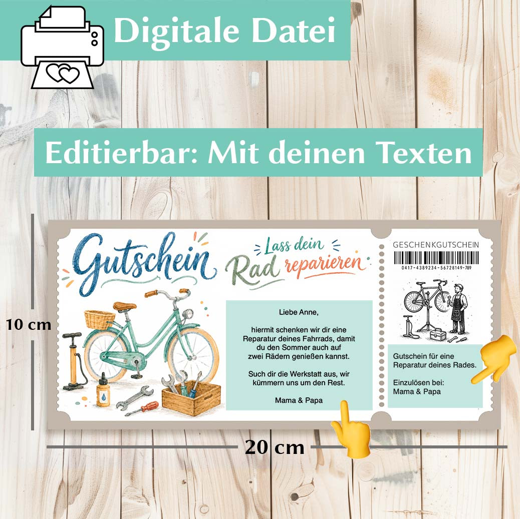 Gutschein Rad Reparatur Herzensprojekt Manufaktur