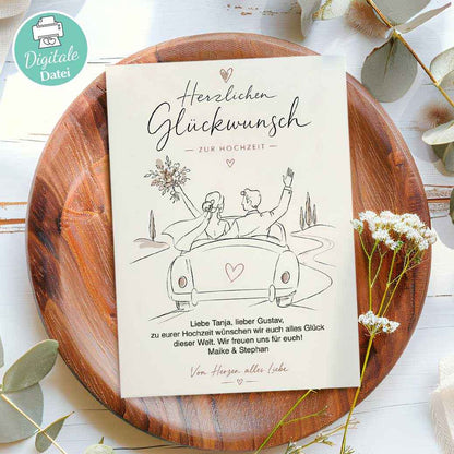 Hochzeit Grußkarte Vorlage Herzensprojekt Manufaktur