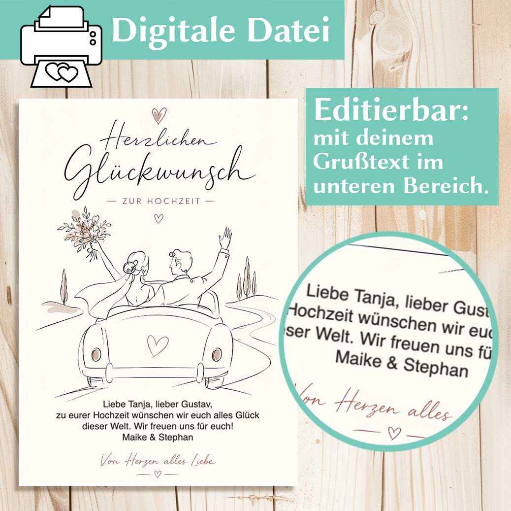 Hochzeit Grußkarte Vorlage Herzensprojekt Manufaktur