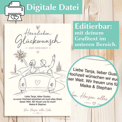 Hochzeit Grußkarte Vorlage Herzensprojekt Manufaktur
