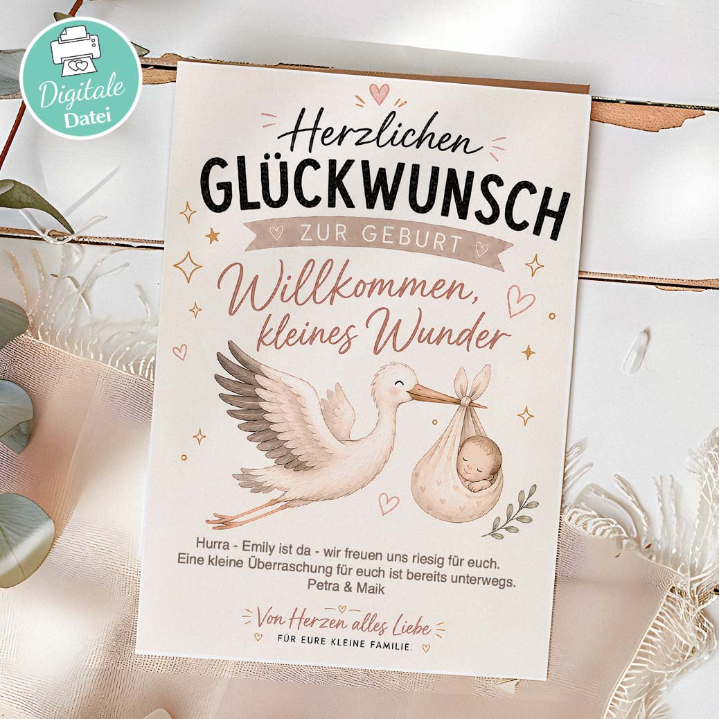 Grußkarte Geburt Herzensprojekt Manufaktur