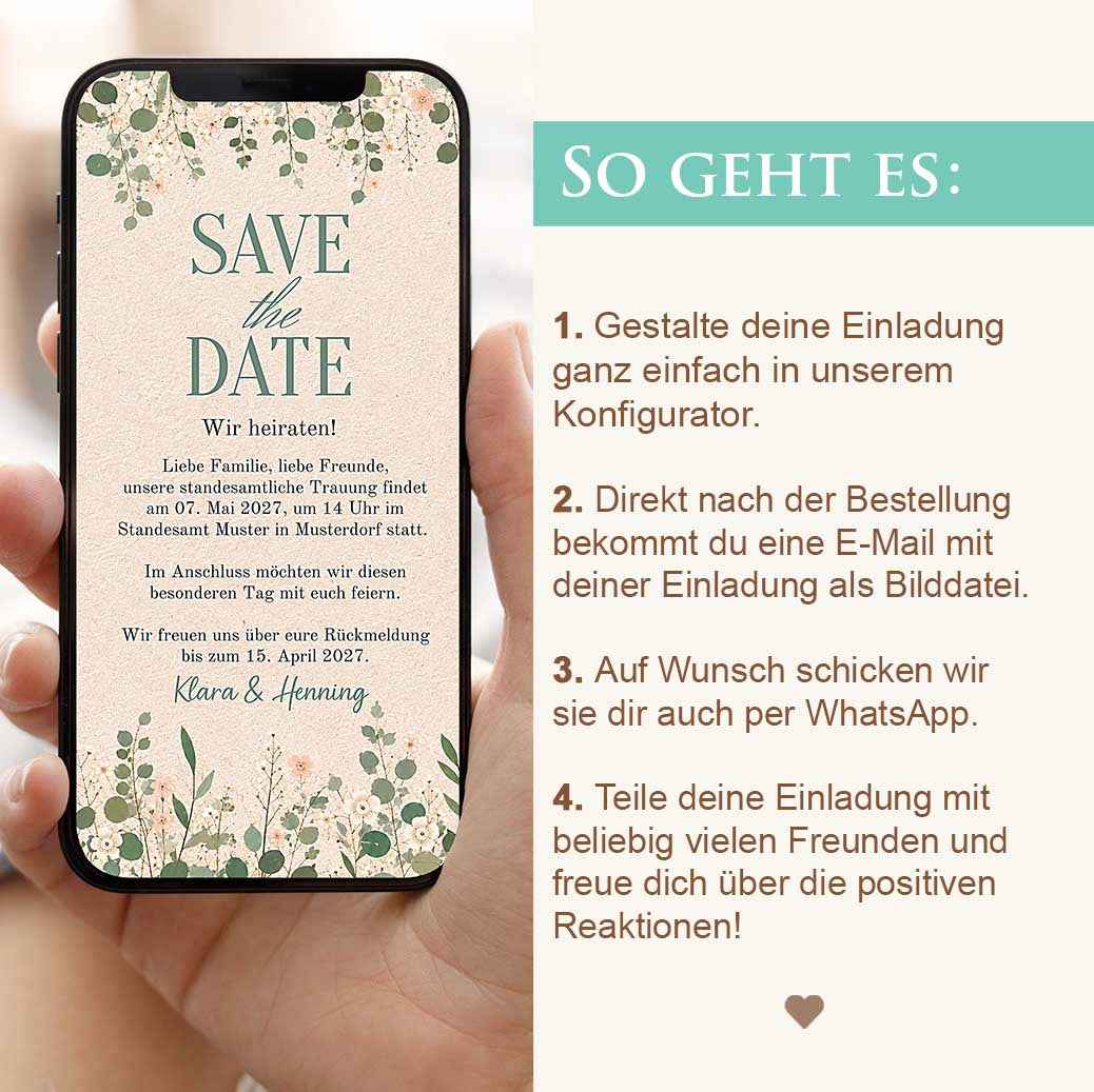 Save the Date Karte Vorlage Herzensprojekt Manufaktur
