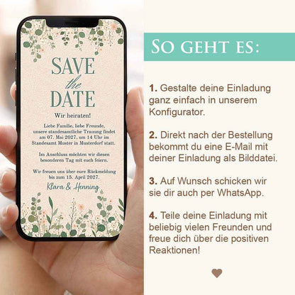 Save the Date Karte Vorlage Herzensprojekt Manufaktur